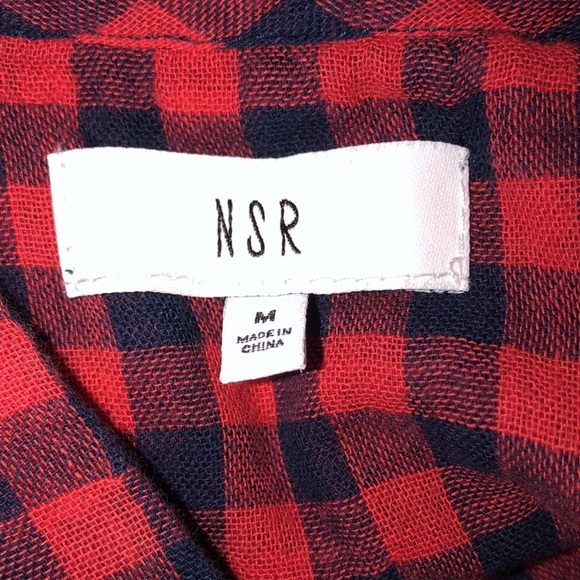 NSR size medium red & blue plaid hi low top - Picture 3 of 6